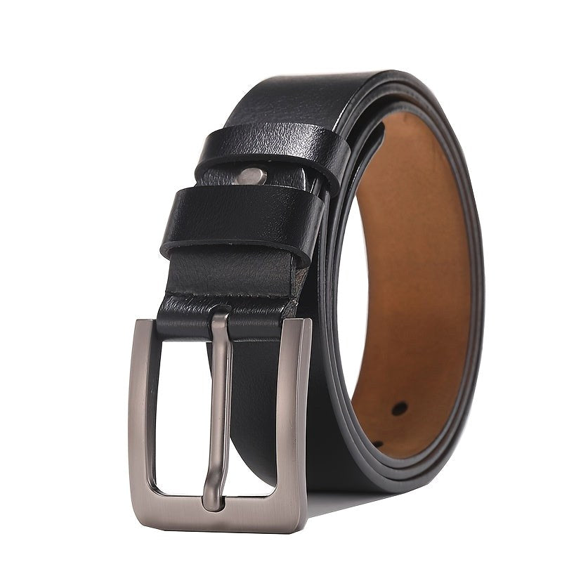 Tristan | Men's Leather Belt with Pin Buckle, Classic Leather Belt | Dressific | Bruin
