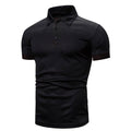 Tyler | Men's Short-Sleeve Polo Shirt, Ribbed Collar Polo | Dressific | Zwart