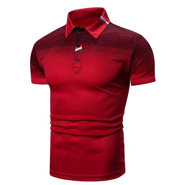 Tyler | Men's Short-Sleeve Polo Shirt, Ribbed Collar Polo | Dressific | Grijs