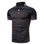 Tyler | Men's Short-Sleeve Polo Shirt, Ribbed Collar Polo | Dressific | Rood