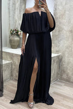 Valerie | Women's Off-Shoulder Pleated Maxi Dress, Flattering Summer Dress for Holidays and Everyday Wear, Flattering Summer Dress for Holidays and Everyday Wear - image 4