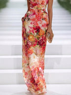 Vanessa | Women's Floral Halter Maxi Dress, Lightweight Summer Dress for Holidays and Resort Wear, Lightweight Summer Dress for Holidays and Resort Wear - image 4